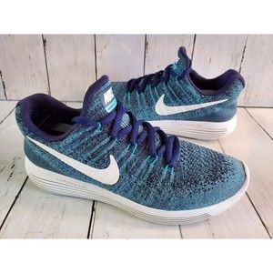 Nike Lunarepic Low Flyknit 2 GS Size 6Y Women's 7.5 Running Shoes Blue